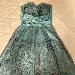 WORN ONCE Beautiful glitter formal dress with corset